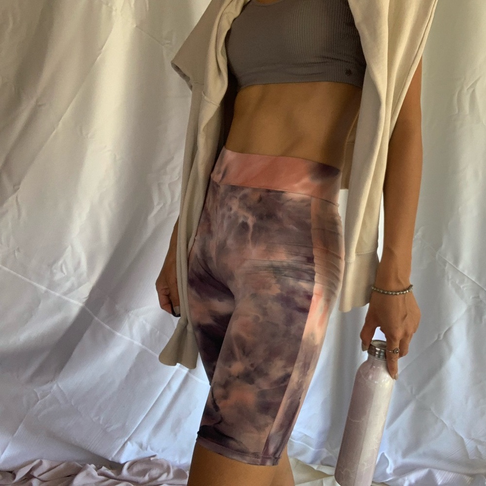 High waist tie-dye biker leggings